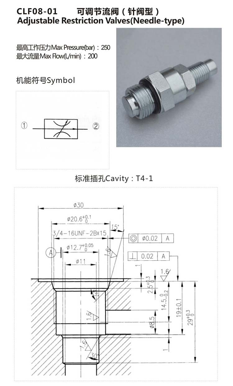 Hydraulic Variable Adjustable Rectrictor Needle Valve