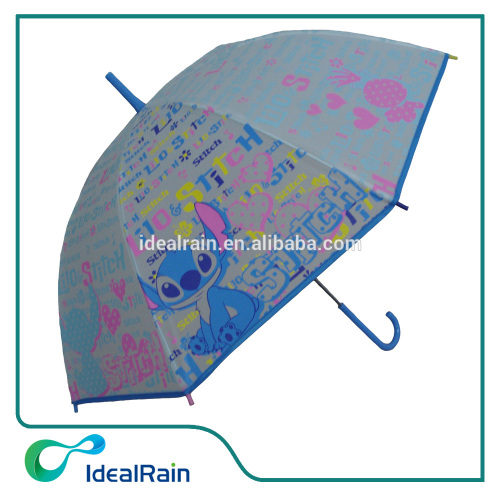 POE fabric printed custom cute design straight umbrella for rain