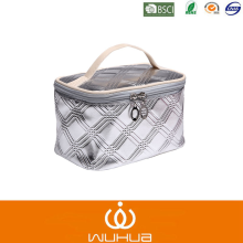 Travel Storage Train Case PU Cosmetic Bag with Handle
