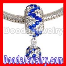 European Crystal Dangle Charms Pave Crystal Beads With Silver Plated Core Wholesale?