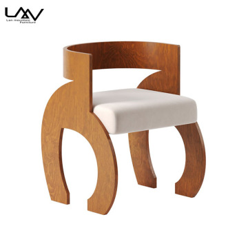 French Vintage Style Wood Frame Upholstered Dining Chair