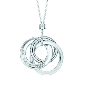Three circles silver pendant necklace with words engraved