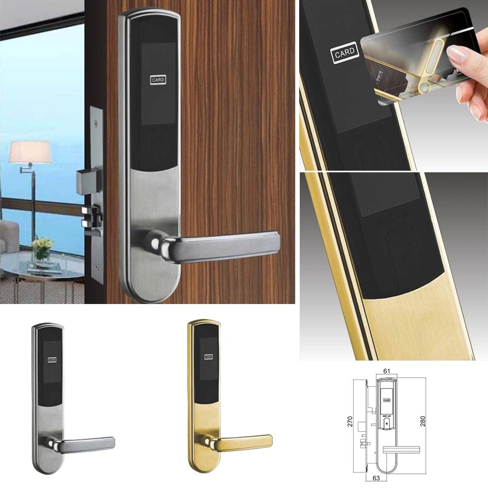 Gold Color Stainless Steel 304 Hotel RFID Smart Door Lock