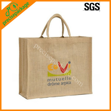 Natural jute carry bags with logo