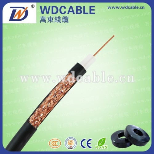 Wan Dong RG11 1.63mm CCA Conductor 7.28 FPE 64/0.12mm AL-MG Braiding 10 Diameter Coaxial Cable