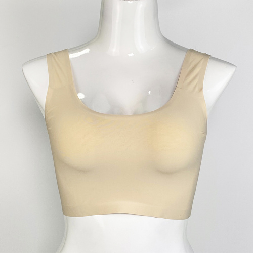 Einfarbiges, hautfarbenes Damen-Tanktop mit Nähten