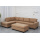 L Shaped Sectional Fabric Sofa With Ottoman