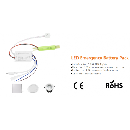 Pacco batteria di emergenza a LED per luci