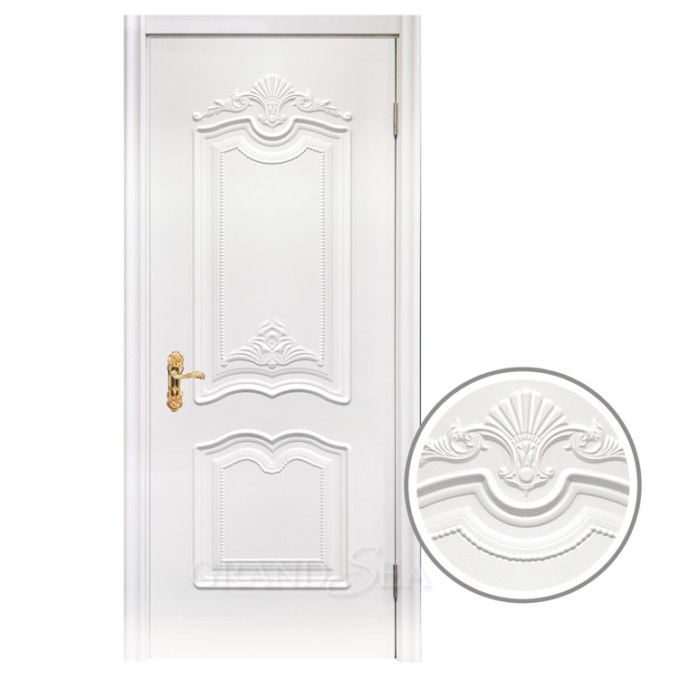 South Africa Latest Design white color solid wood teak ply wood door designs drawing for villa