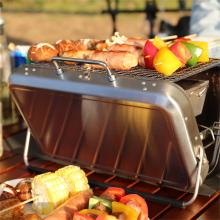 Portable Stainless Steel Charcoal Bbq Grill Foldable For Tailgating Camping Folding Base Camp Barbecue Grill