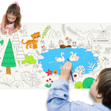 Kids Adhesive Roller Paper Sticker Roll for Drawing and Coloring