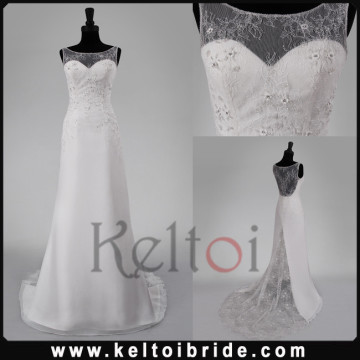 Guangzhou A Line Long Train Chiffon Real Photos Wedding Dress 2015