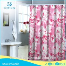 Polyester Fabric Printing Red Rose Bath Curtain