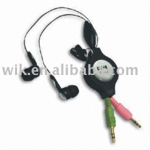 stereo retractable earphone