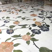 Waterjet marble flower flooring design
