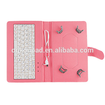 Fashion universal style tablet leather case keyboard micro USB