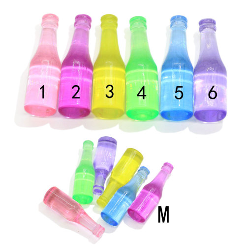 100 stks / partij Cartoon Fles Plaksteen Hars Cabochon Kawaii Plat Soda Poppen Kids Haarelastiekjes Accessoires DIY Versieringen