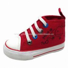 Canvas Shoe for Children, with Vulcanized Rubber Sole