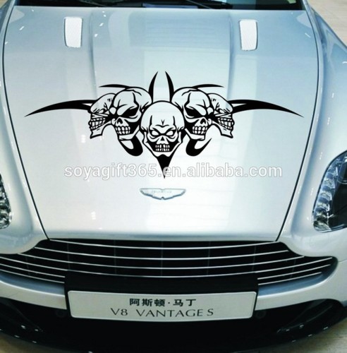 Car skull bonnet stickers reflective car stickersd engine cover car stickers