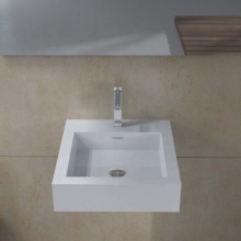Matte White One Hole Rectangular Wall Mounted/Vessel Sink PW78
