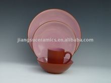 colorful mug dish plate bowl with reactive glaze stoneware dinnerware set for gift