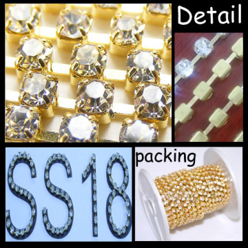 SS18 Hot sell Round Cup Chain crystal strass chain