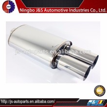 UNIVERSAL JDM WELD ON 2.5" INLET DUAL ROUND TIP MUFFLER EXHAUST