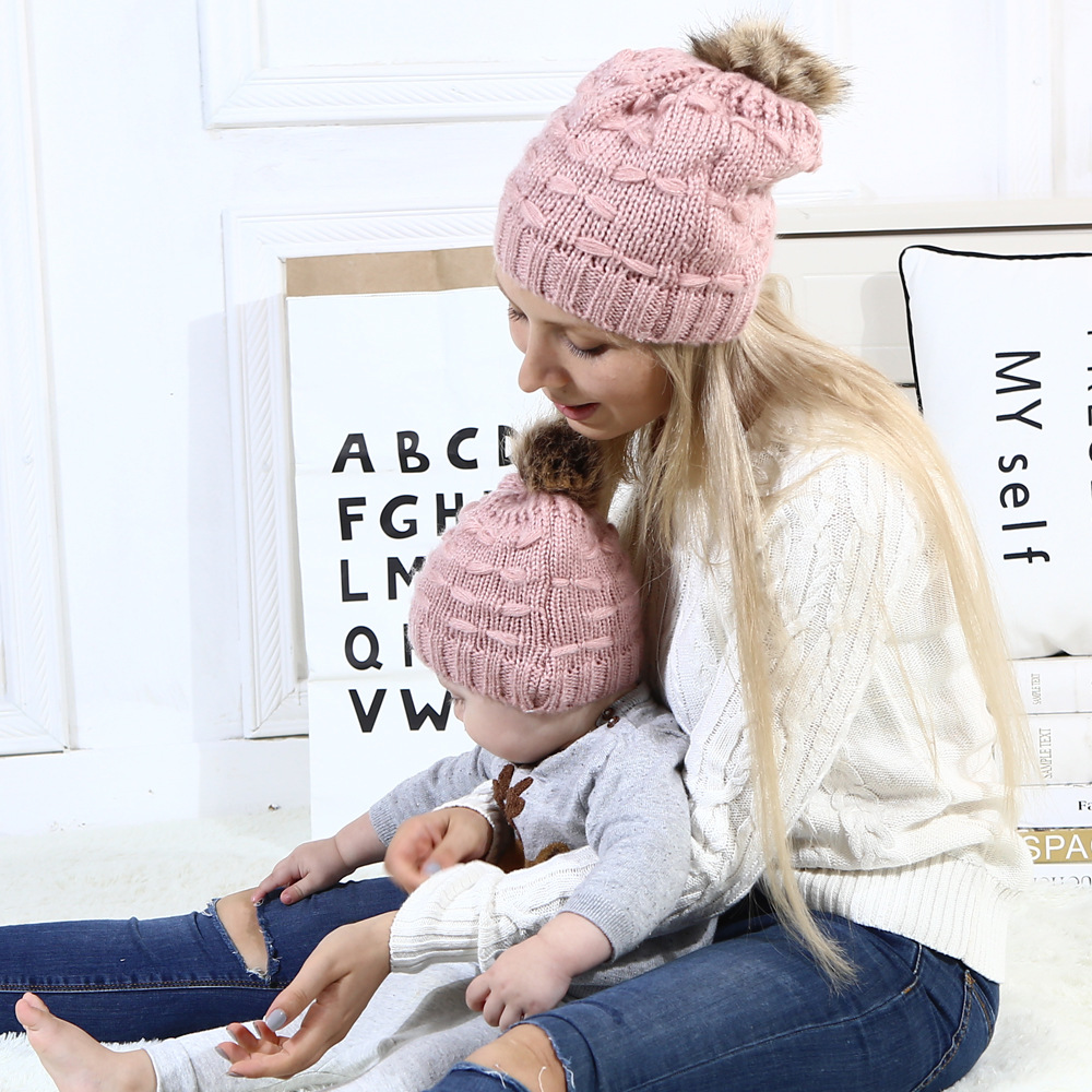 mum and baby winter hat
