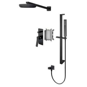 Black Wall Shower System With Slide Bar