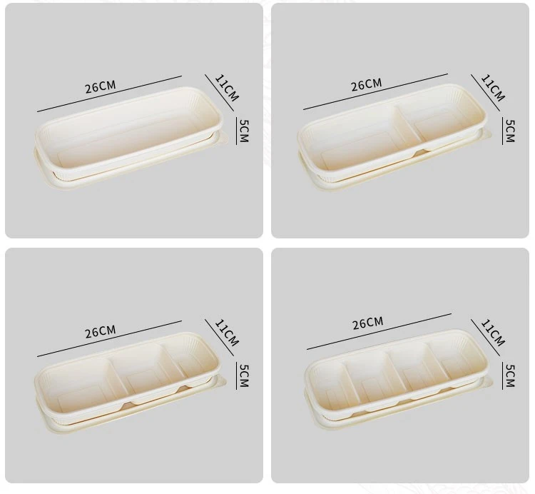 Biodegradable Disposable Tableware Compartments Tray Made From Sugarcane Pulp