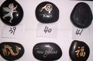 engraved river pebbles