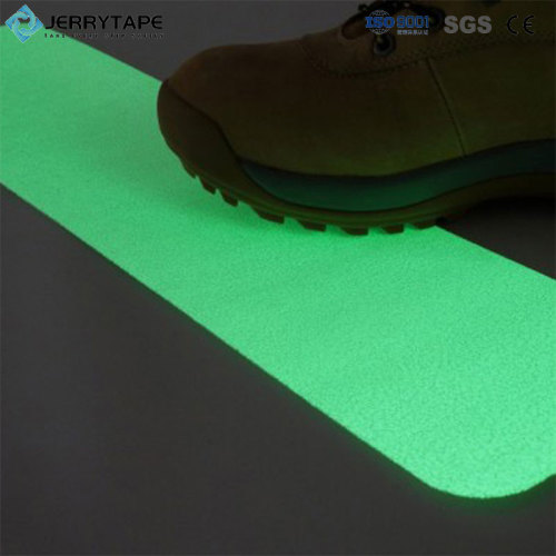 Anti slip di sicurezza nastro verde che brilla al buio