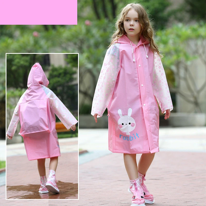 Wholesale Older Childrens/Boys/Girls Rain Jacket Cartoon Rain Suit Colorful Raincoat for Kids