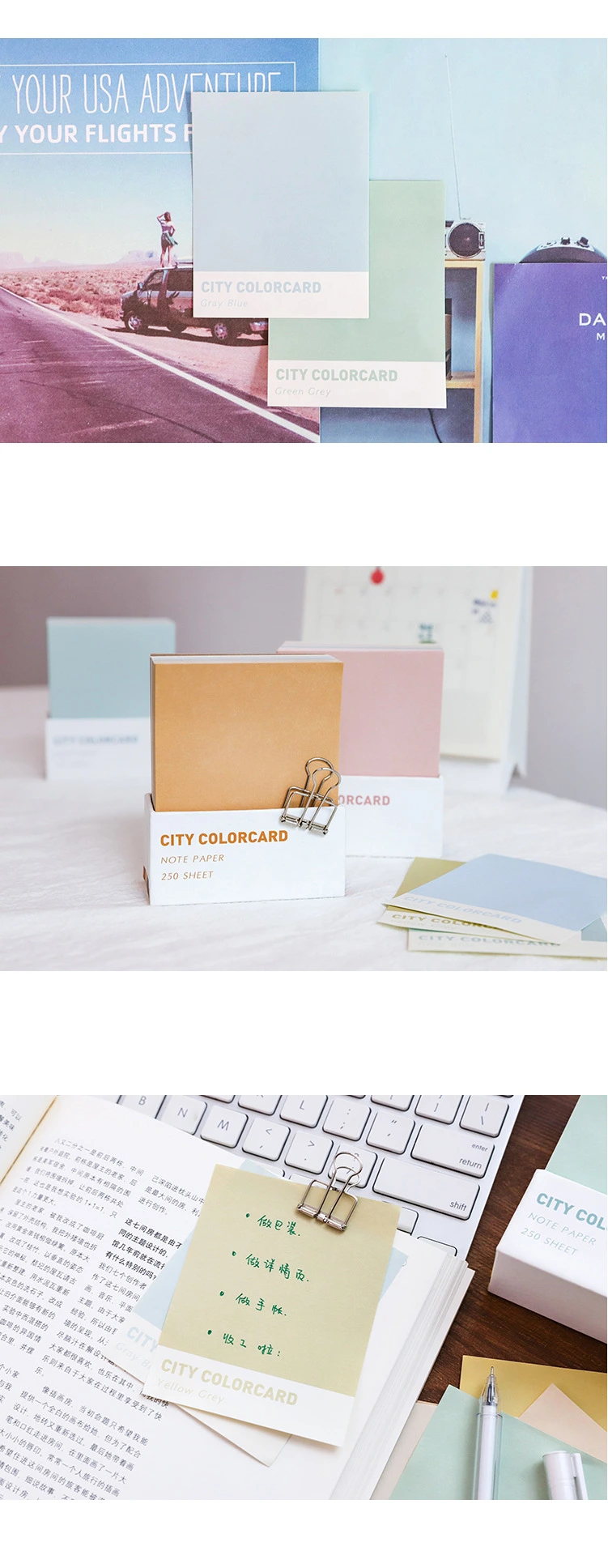 Color Card Paper Memo Notes Pad
