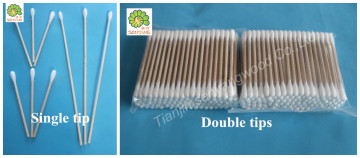 medical sterile disposable wooden stick bud cotton swabs