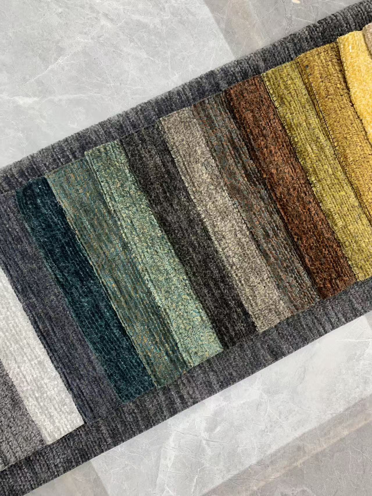 Tecido de estofamento de chenille com listras clássicas com bloqueio de cores Classic Color blocking Stripe Chenille Upholstery Fabric