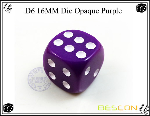 D6 16MM Die Opaque Purple D6 16MM Die Opaque Purple
