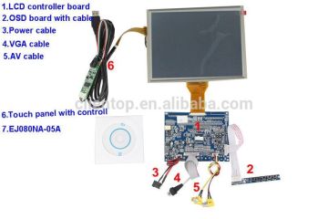Lcd moduls VGA +AV LCD driver board set for panel EJ080NA-05A