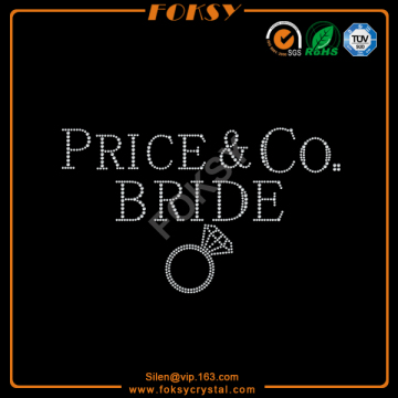 Bride iron on rhinestone diamond