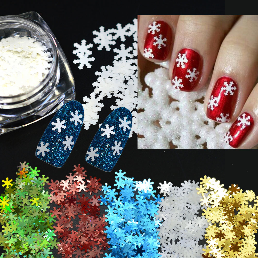 Wholesale Snowflakes Nail Art Sequins PET Laser Glitter Flakes