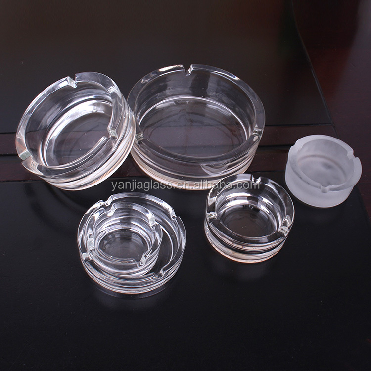 wholesale clear round ashtrays five size glass ashray household