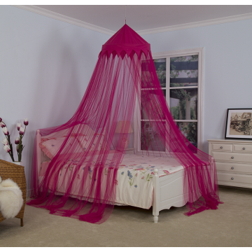 100% Polyester Pink Crown Circular Mosquito Nets