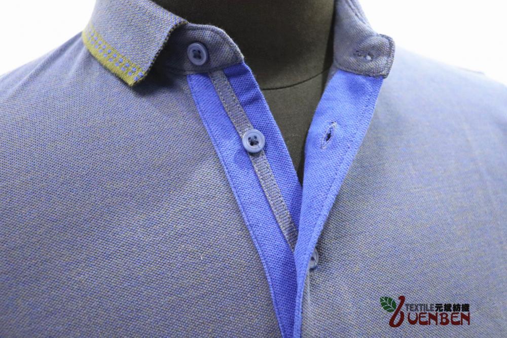 Herren-Polo aus Mischgarn PK mit Jacquard-Kragen