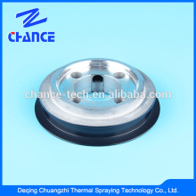 Yarn storage disc with plasma spray coating