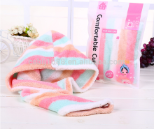 Newly MIcrofiber Coral Fleece Shower Caps Rainbow Colorful Head Towel