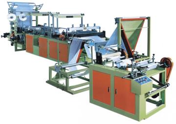 Ribbon-through Conituous-rolled Bag Making Machine