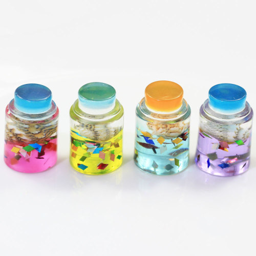 3D carino glitter all&#39;interno di vetro che desiderano bottiglia a forma di mini resine charms giocattolo per bambini fai da te spacer ornamenti per la stanza cabochon