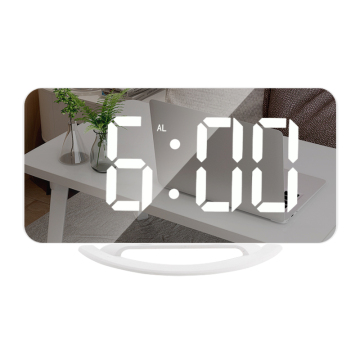 LED Mirror Digital Alarm Clock: Electronic Timepiece