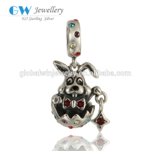 Latest Silver Bead Festival Rabbit Charms Antique Pendant