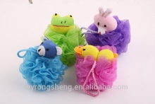 Mesh pouf bath sponge Bear-shaped bath sponge